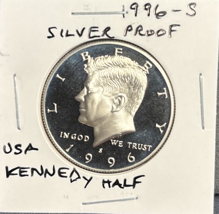 1996 S Kennedy Half Dollar 90% Silver PROOF from Original Mint Proof Set