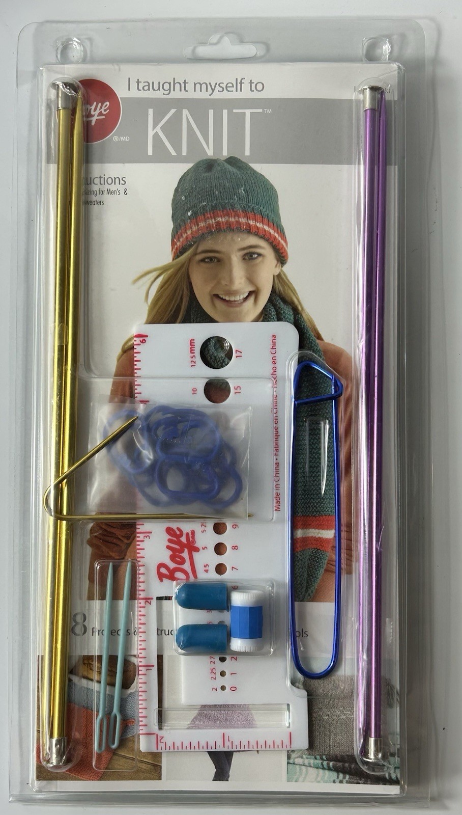 Boye 2021 Knitting kit With 18 Project Book "I Taught Myself to Knit"