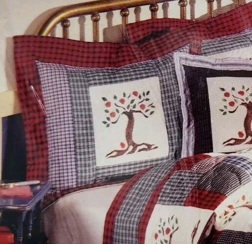 Imperial Elegance Peking Handicraft Quilted Sham Apple Tree Handmade 24" X 30"