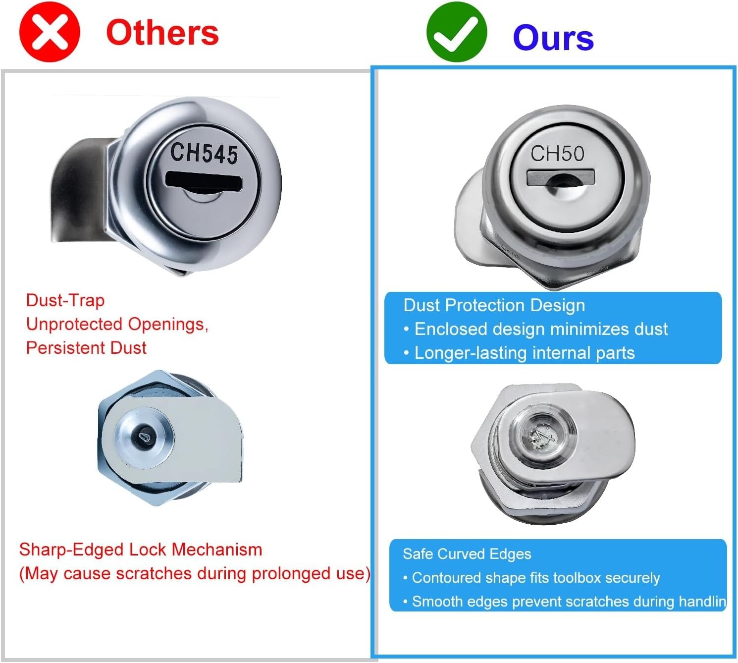Truck Tool Box Lock Replacement with Keys Pickup Toolbox Latch Cylinder 1 Pack