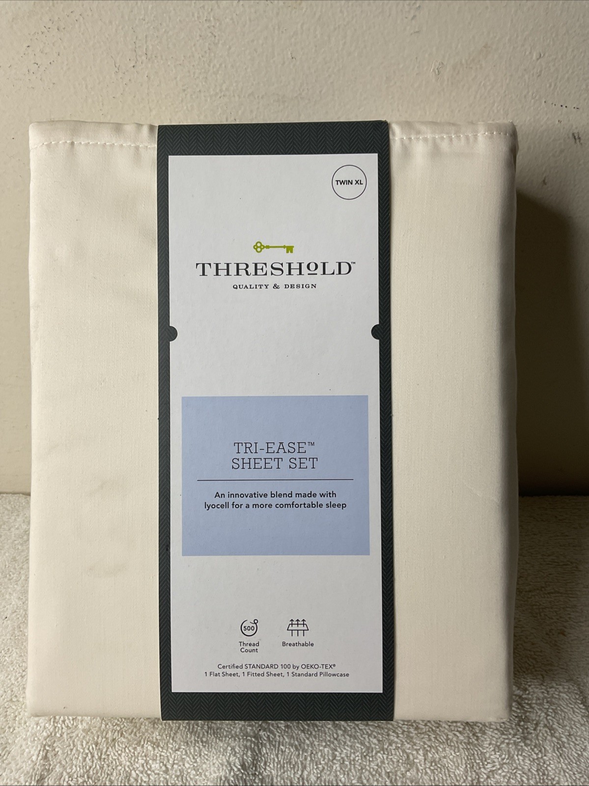 Threshold Twin XL Tri-Ease Sheet Ivory 3pc