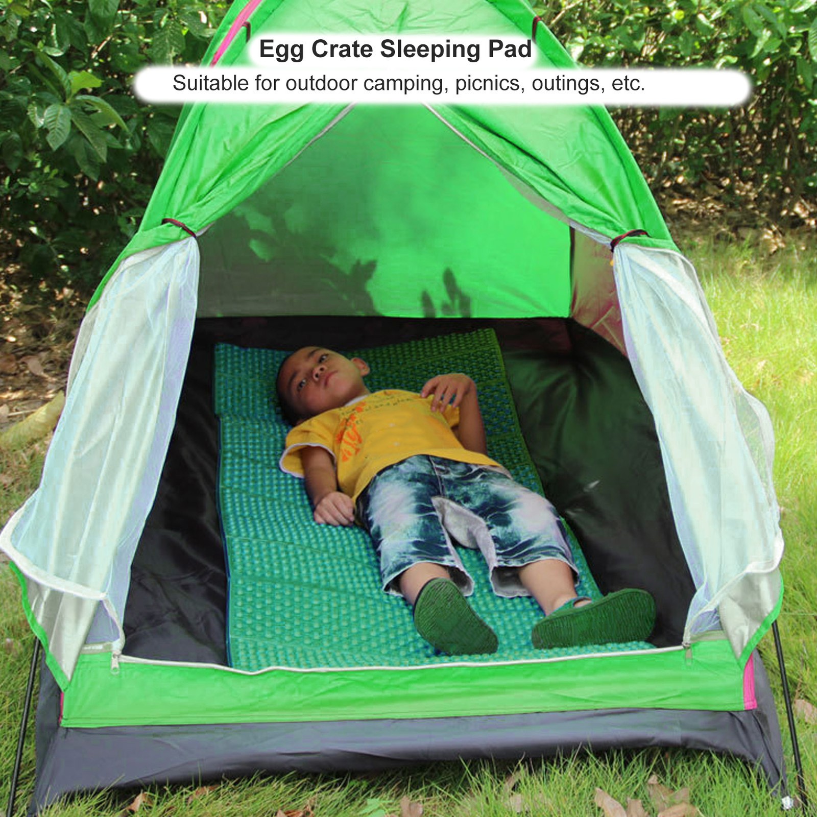 Double Egg Crate Sleeping Pad Thick Foam For Camping Outdoors