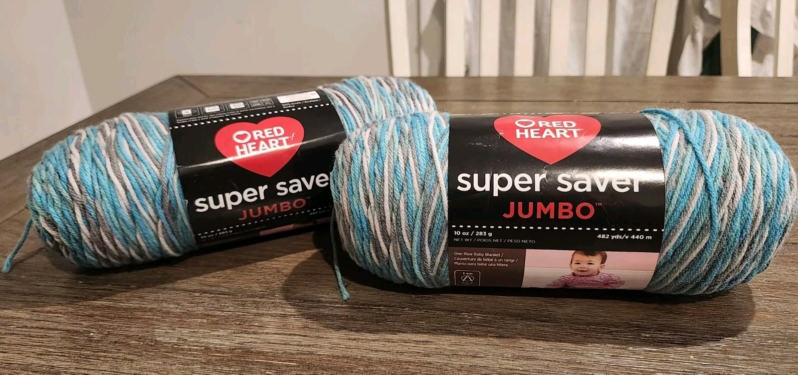 1 3/4 Lot Red Heart Super Saver Jumbo Yarn-Icelandic E302C-3952 283g 482yd