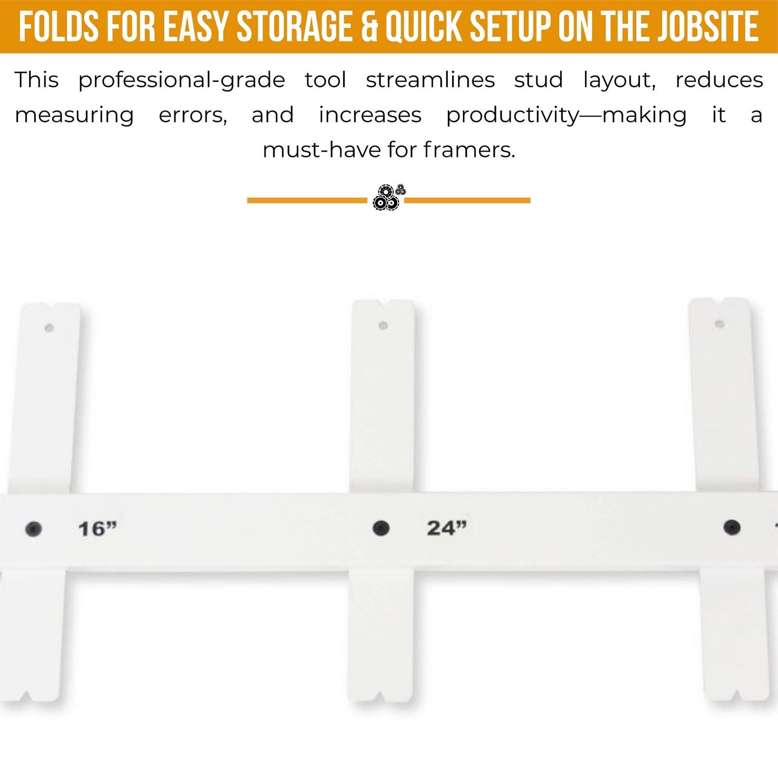Big Foot Folding Layout Stick – Adjustable Stud Spacing Tool for Framing |