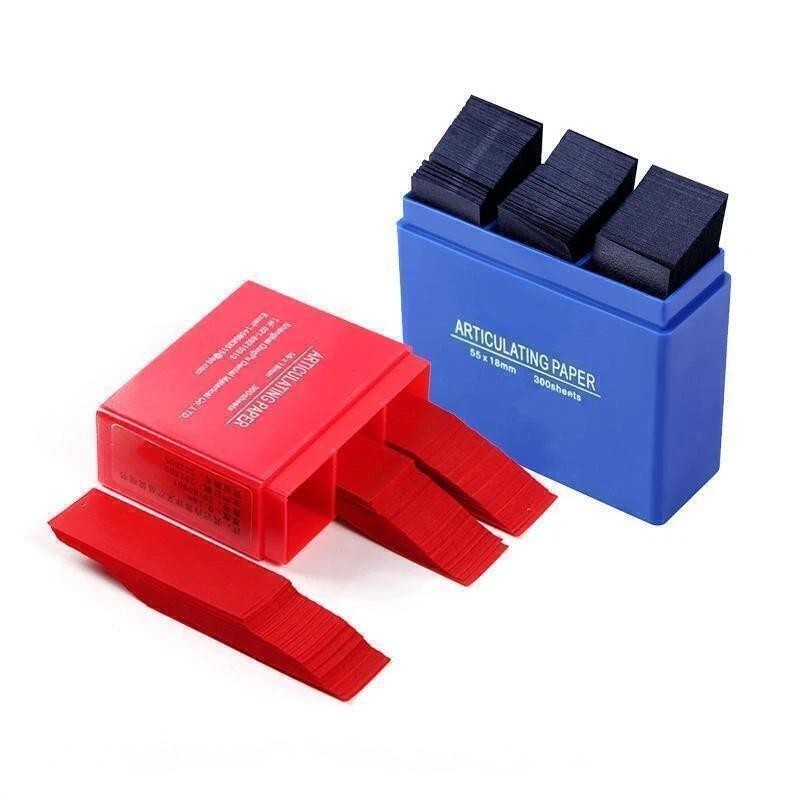 300 Hoja/caja Dental Dentista Papel Articulado Tiras Azules Herramienta Dientes