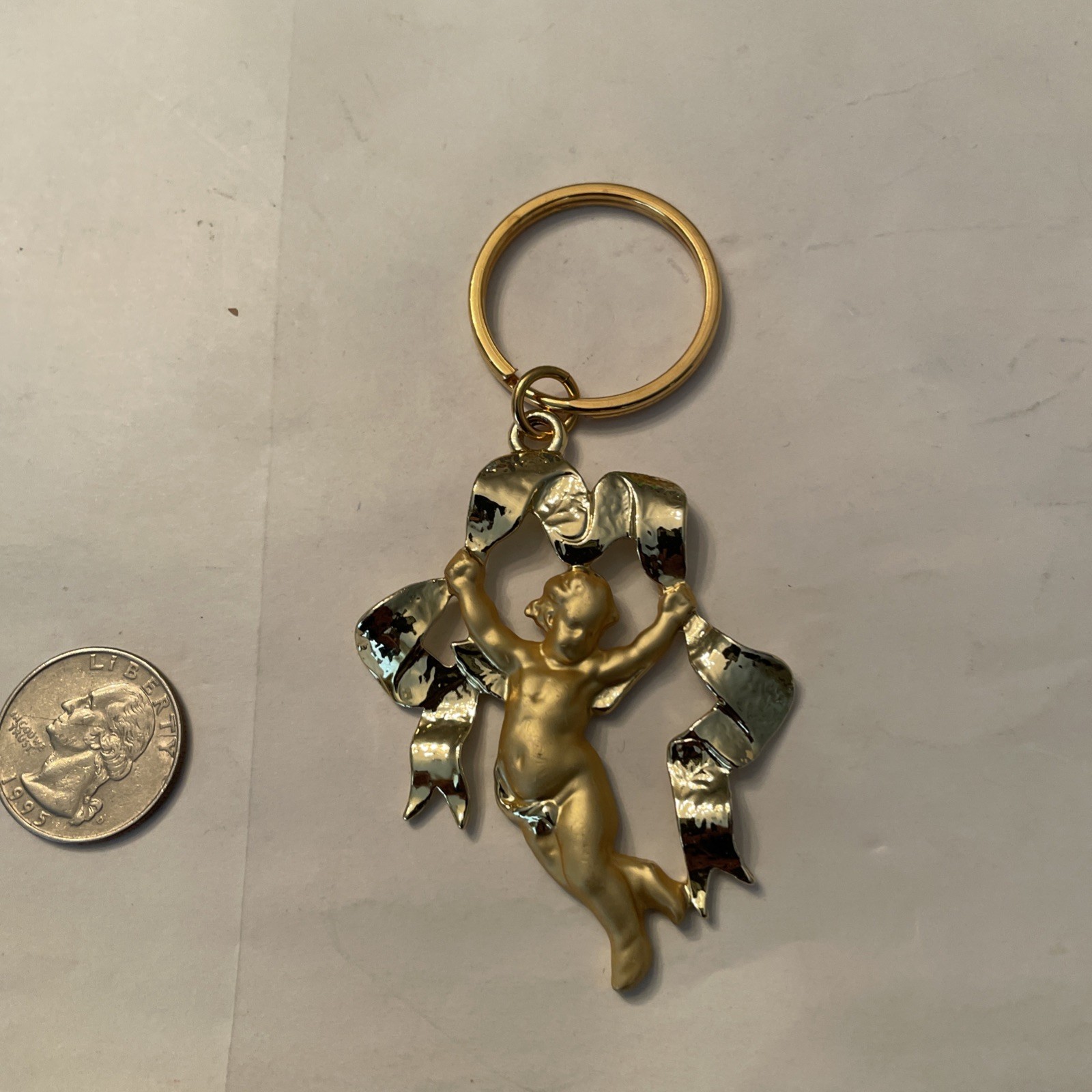 VTG Gold Plated Cherub Key Ring