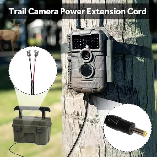 2 Pcs Durable Chew-Resistant Power Cable for Trail Cameras, Compatible with Tact