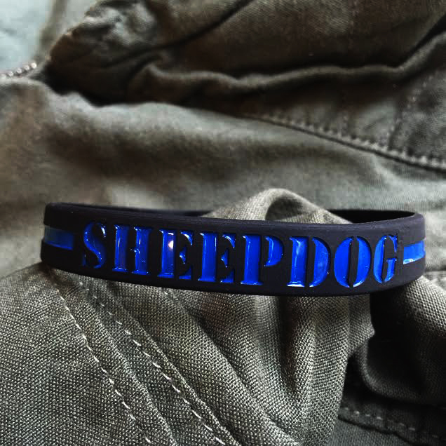 Thin Blue Line "SHEEPDOG" Silicone Bracelet Band
