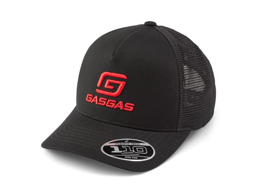 GASGAS Full Gas Trucker Cap Yupoong Flexfit Black Snapback Adult OSFM 3GG2500247