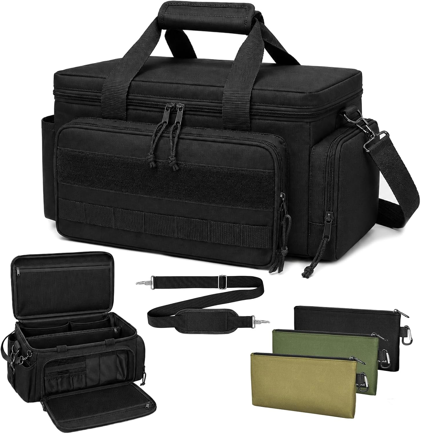 15-Inch Tool Bag Multi-Purpose Tool Organizer Bag with 3 Tool Pouches and Adjust