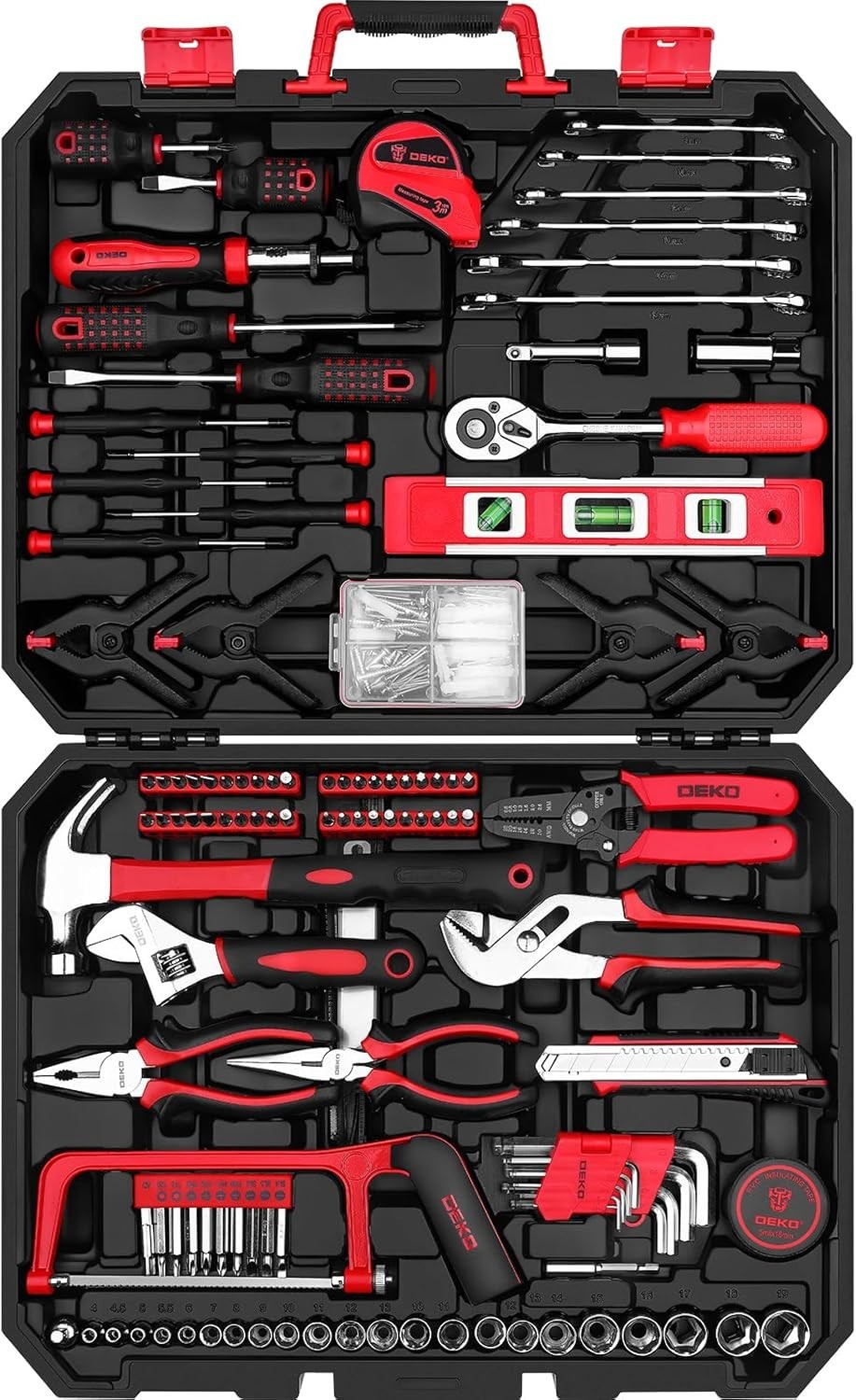 DEKOPRO Tool Set:228 Piece Home Tool Kit, Household Basic Repair Tool Set Comes