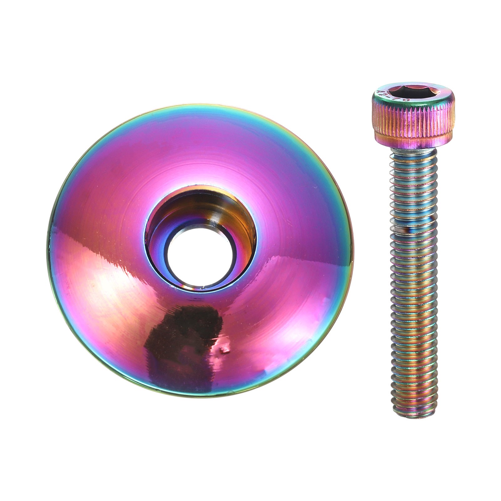 1 1/4" OD Bicycle Headset Stem Top Cap Colorful with M6 Bolt for Mountain Bike