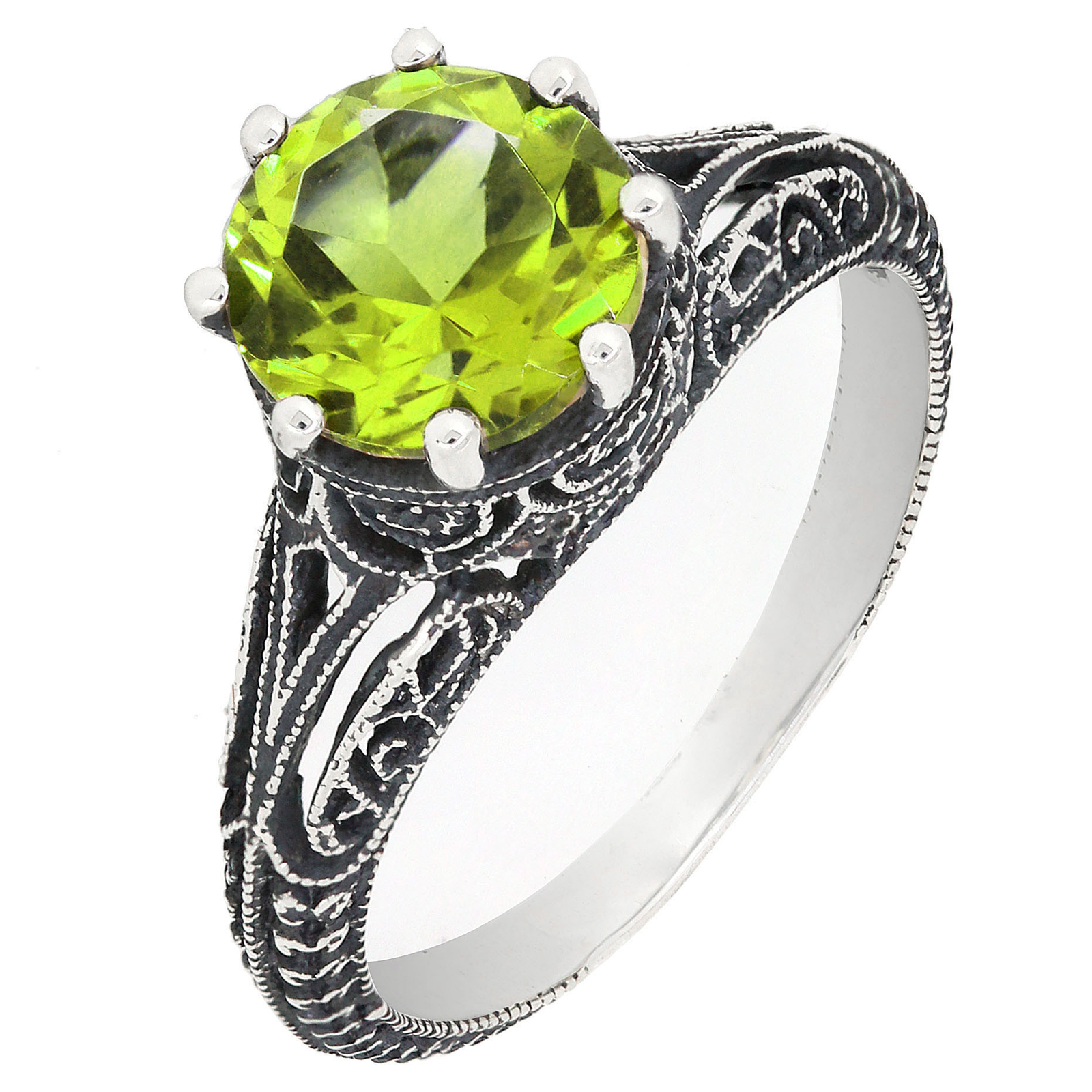 Sterling Silver Semi Mount Ring Setting Round RD 8x8mm