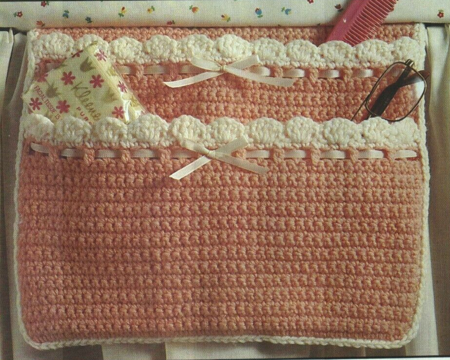 CROCHET CADDY FOR BED HOME DECOR DIGEST SIZE CROCHET PATTERN INSTRUCTIONS