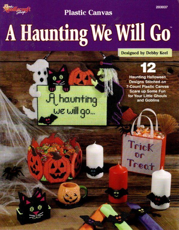 THE NEEDLECRAFT SHOP PLASTIC CANVAS A HAUTING WE WILL GO 12 HALLOWEEN DESIGNS