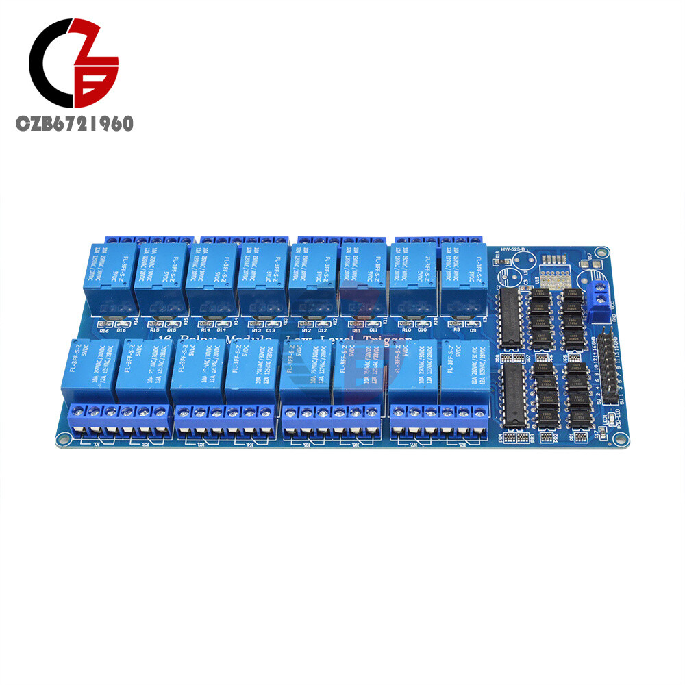 16-Channel 5V Relay Board Module w/ Optocoupler Power Supply for Arduino PIC ARM