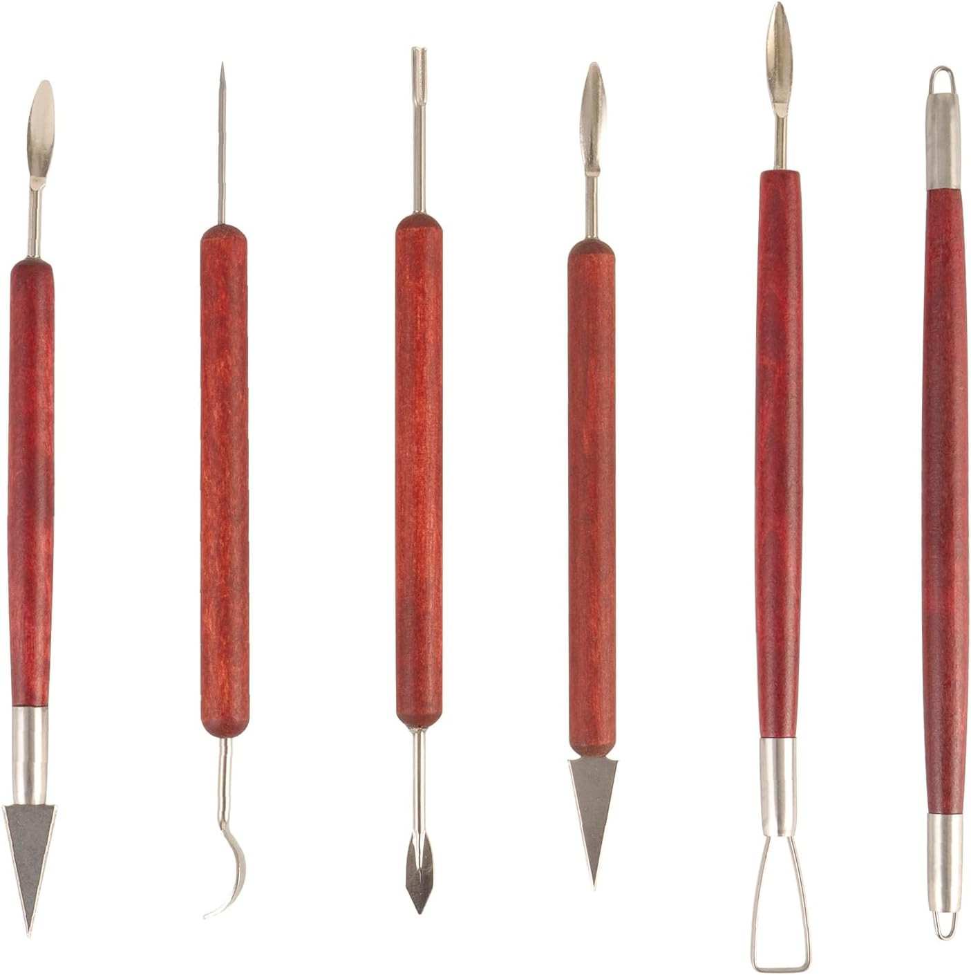 Double-Ended Clay Sculpting Tools Set, 6 Pcs Pottery Carving Tools for Polymer A