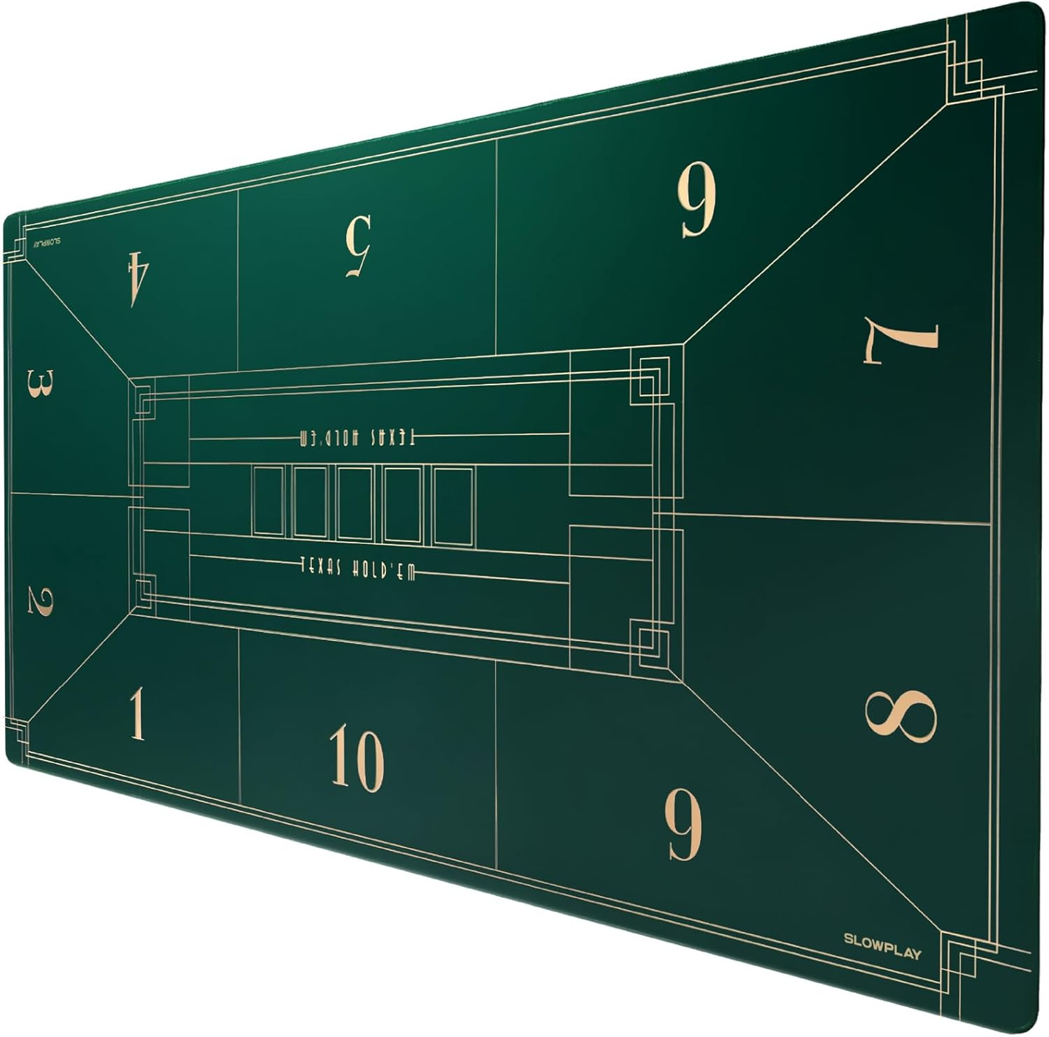 Texas Hold'Em Poker Mat 70x35" - Portable Table with Art Deco Design & Carry Bag