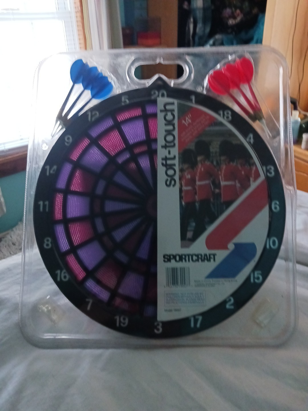 Sportscraft , Soft Touch 14-in Plastic Dart Board. 6 Extra Tips