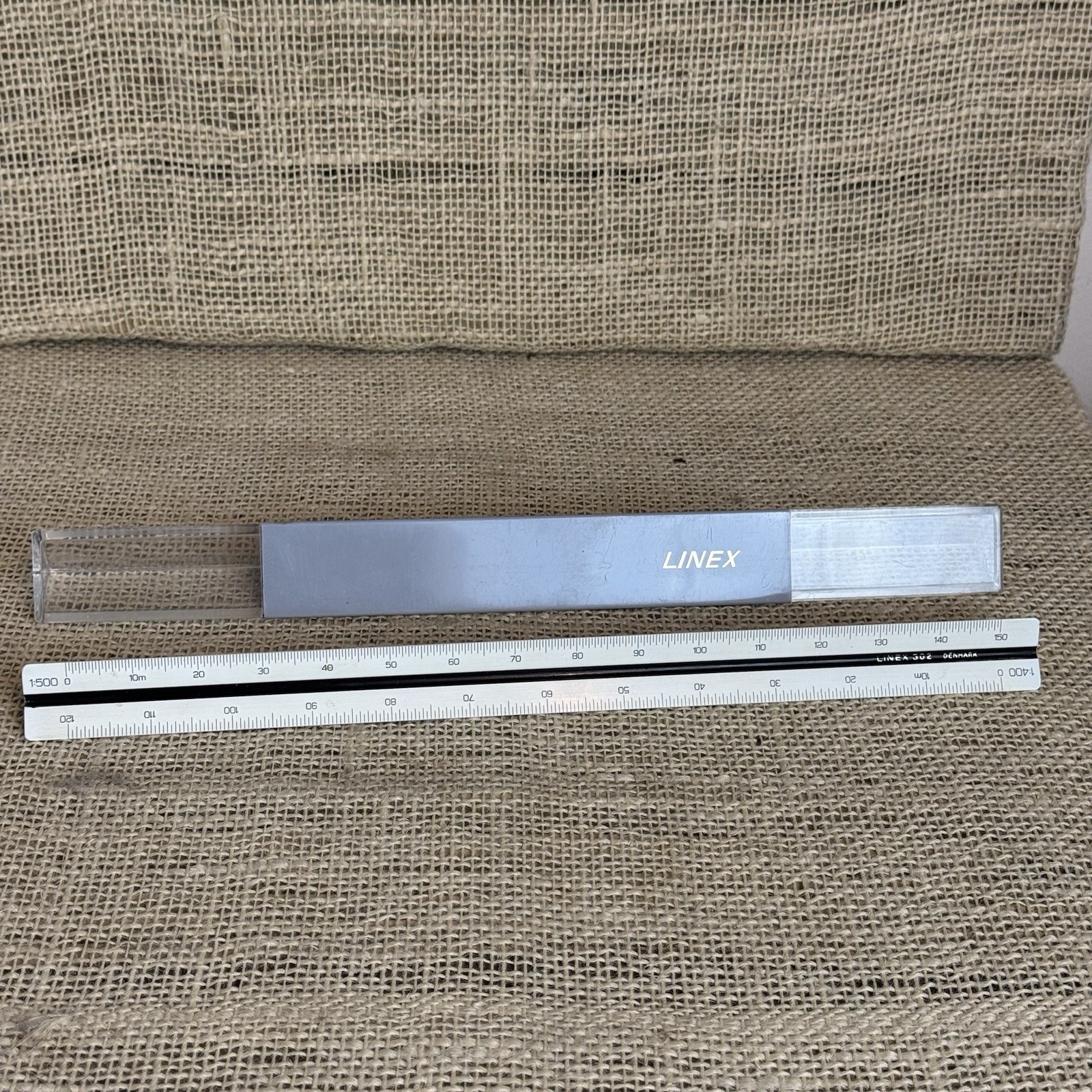 Linex 302 Triangular Graphics Engineering Drawing ruler in original case