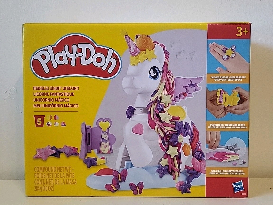 Play-Doh Magical Stylin Unicorn Make & Create W/Glitter Playset Age 3+ NEW