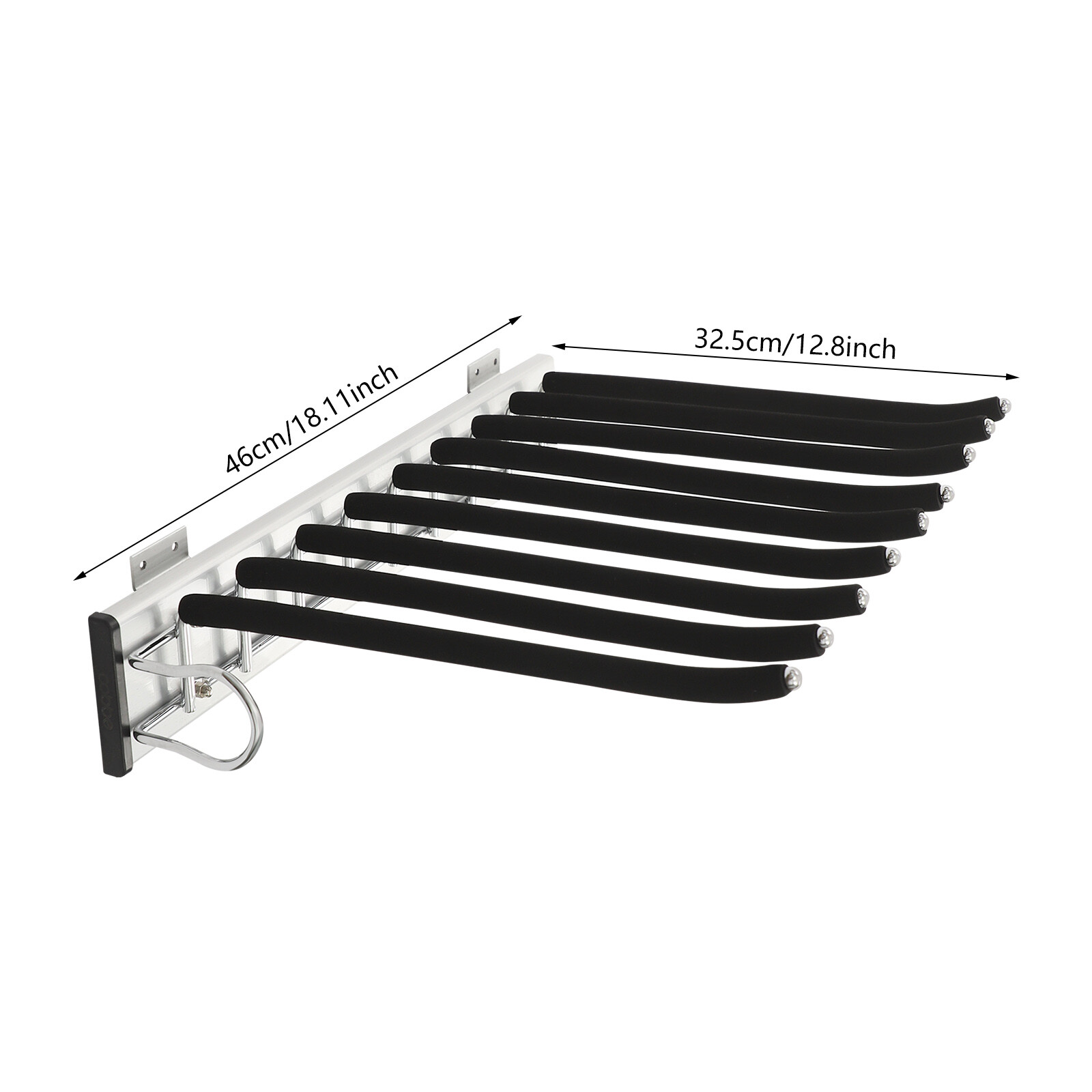 Durable Wall-Mounted Trouser Rack with Smooth Round Balls and Handle