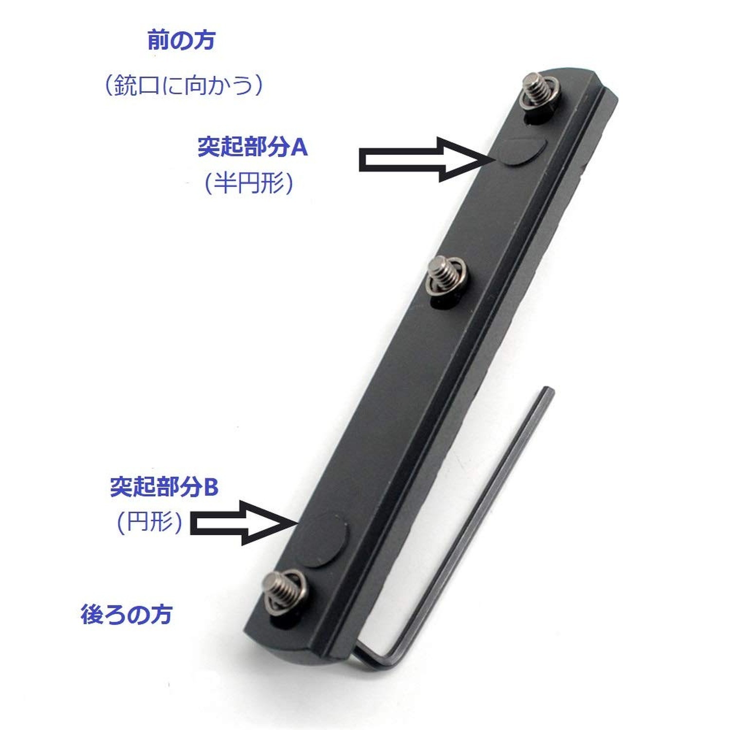 Trirock 5-Pack Black Keymod Picatinny Rail Sections kit fits Key mod handguar...