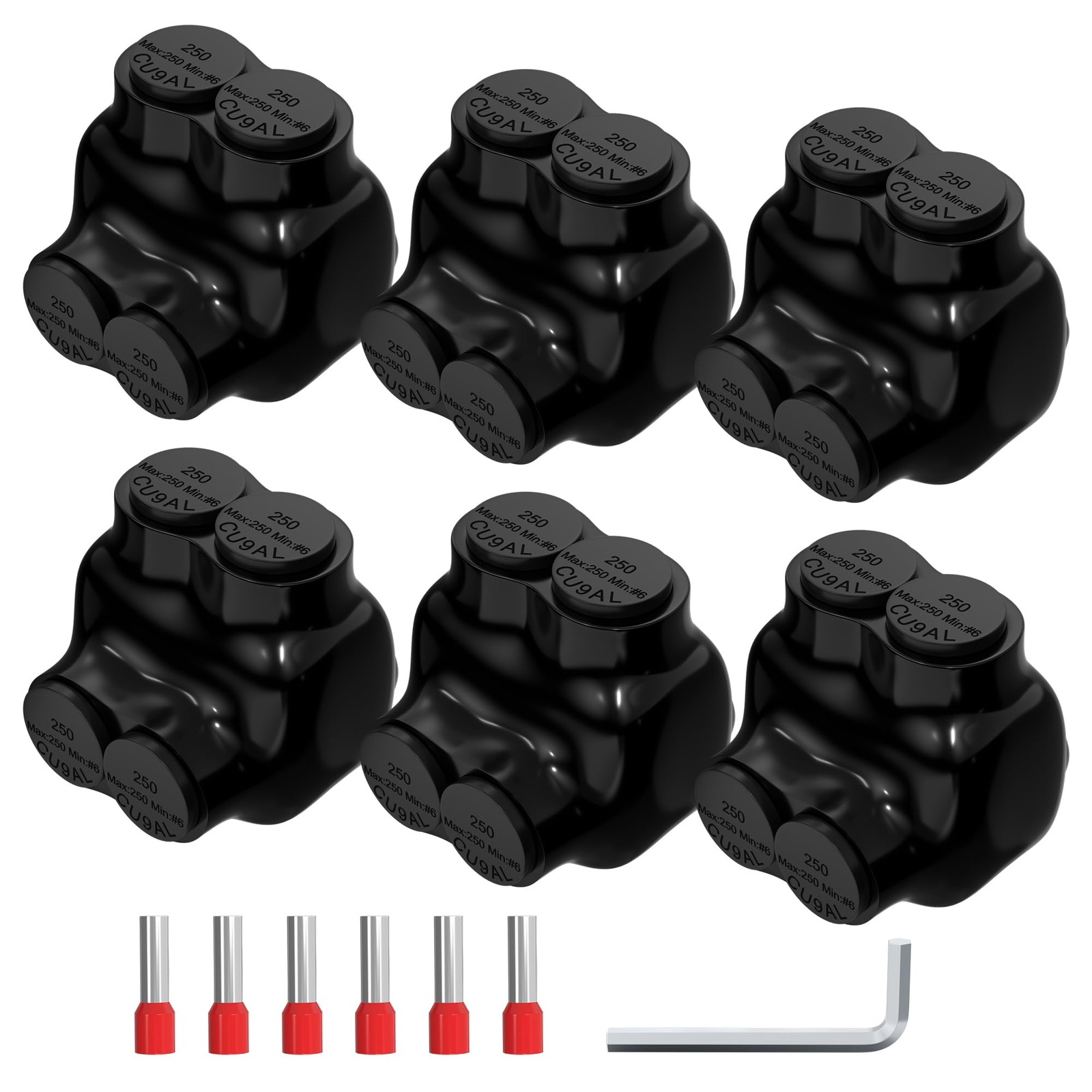 2 Port Insulated Multi Tap Connector for 250MCM-6 Gauge Aluminum Wire