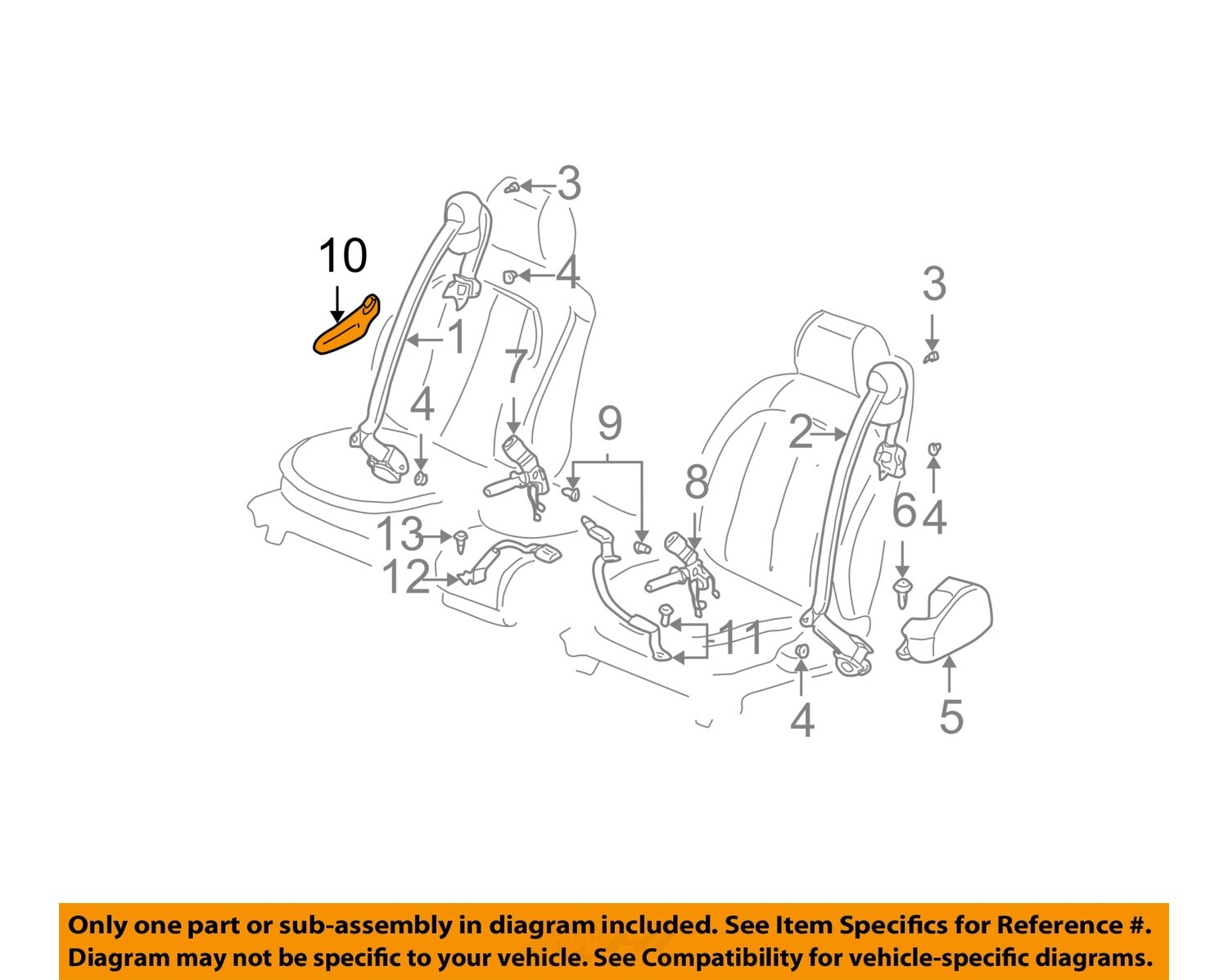 GM OEM 2005 DeVille Restraint Systems Front Seat Belts-Side Cover 88953641