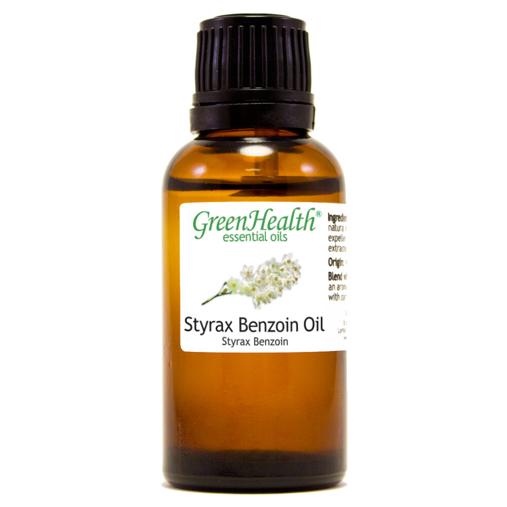 Styrax Benzoin Essential Oil 1 fl oz Amber GlassBottle w/EuroDropper GreenHealth