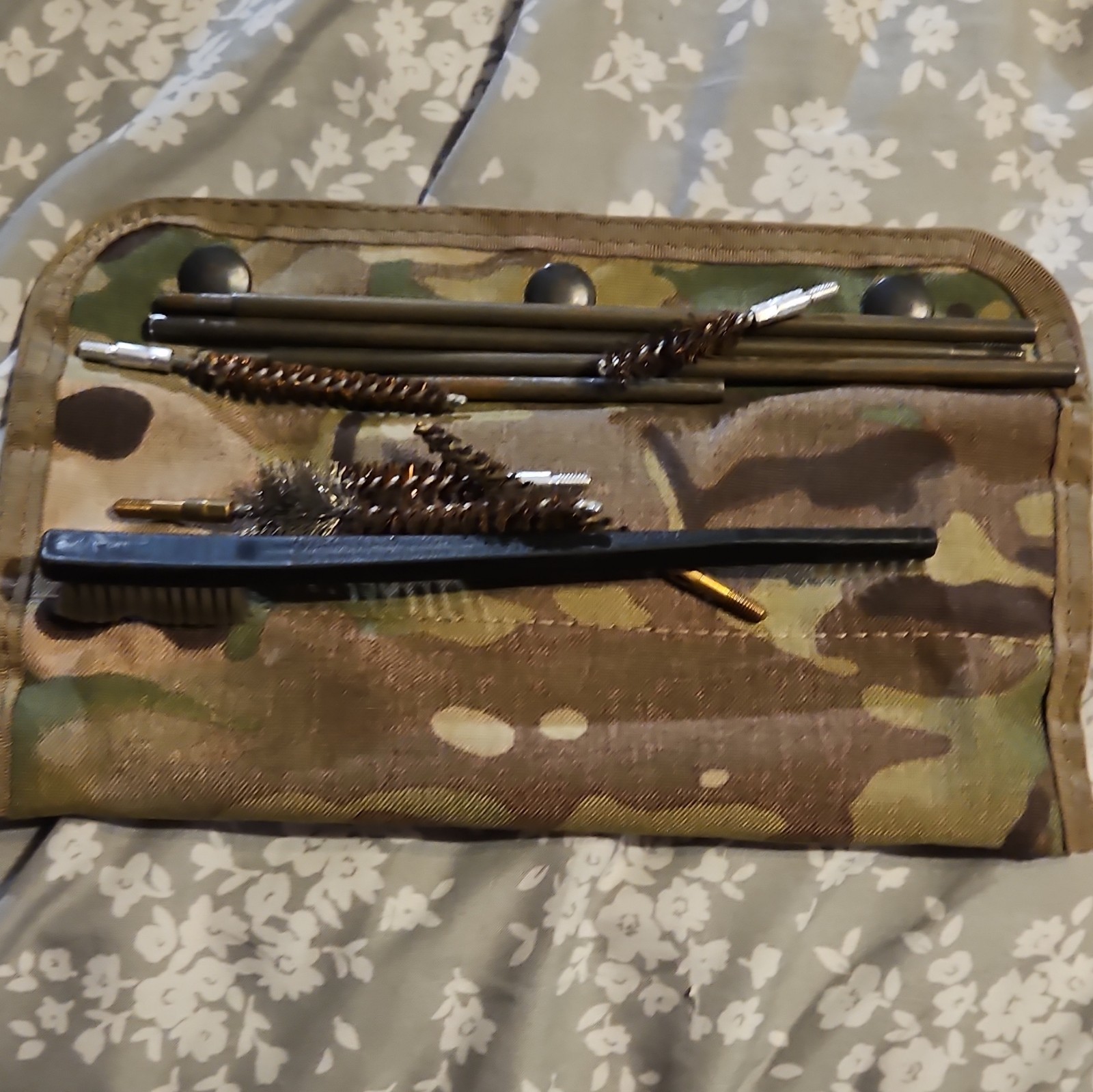 Camouflage Gun Cleaning Kit with Case, Brushes, Rods,