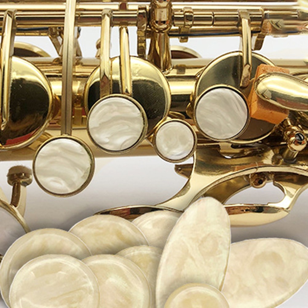 Saxophone Key Buttons Inlays Brown Easy To Install Plastic Small Round