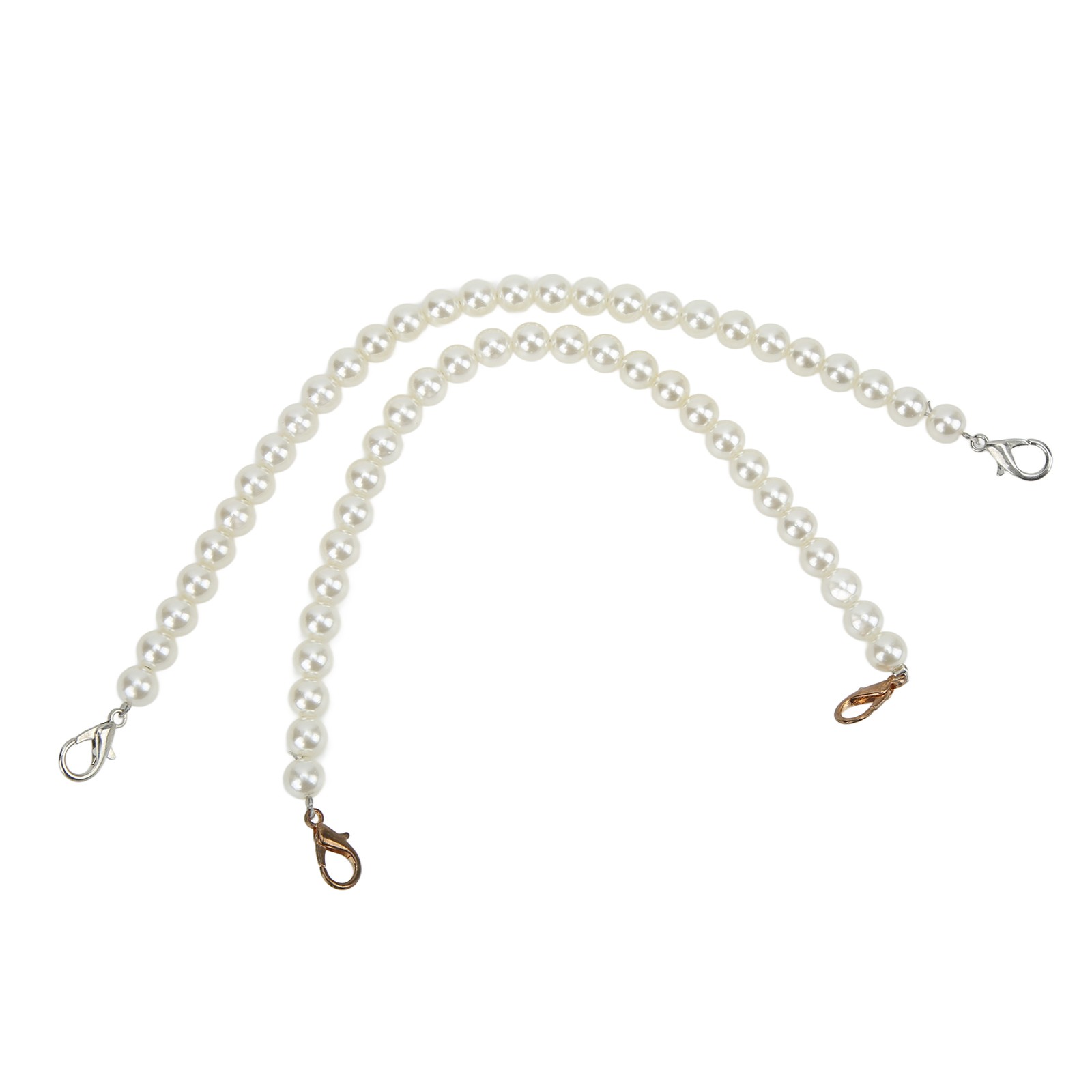 2Pcs Imitation Pearl Chains Purse Handle Strap Handbag Decoration Replacement