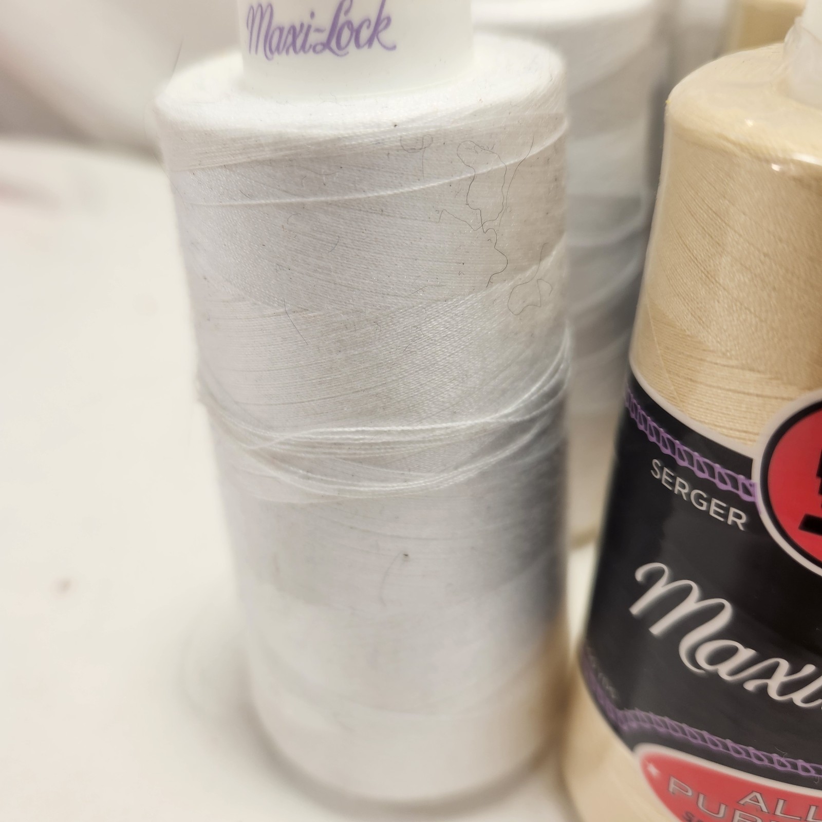A&E Maxi-Lock Serger Thread Approx 3000 Yd. Each (Lot Of 16) 4 Open