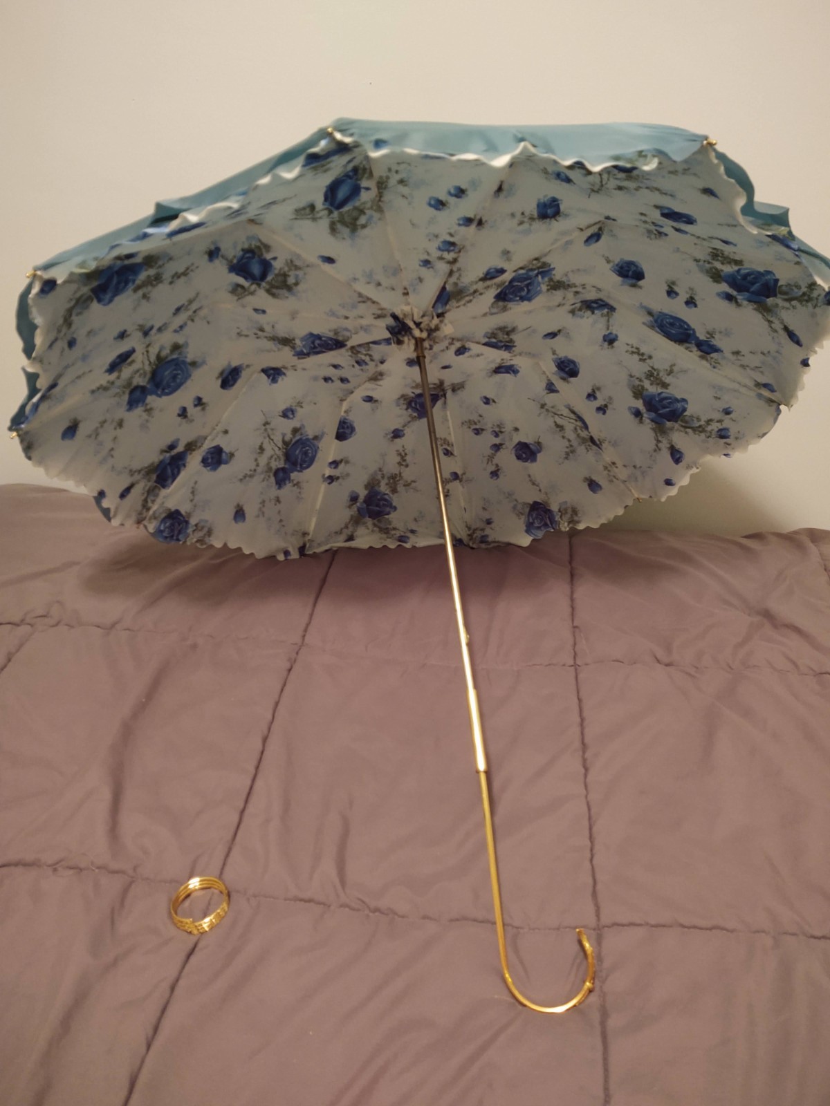 Pasotti Vintage Umbrella - Blue Floral