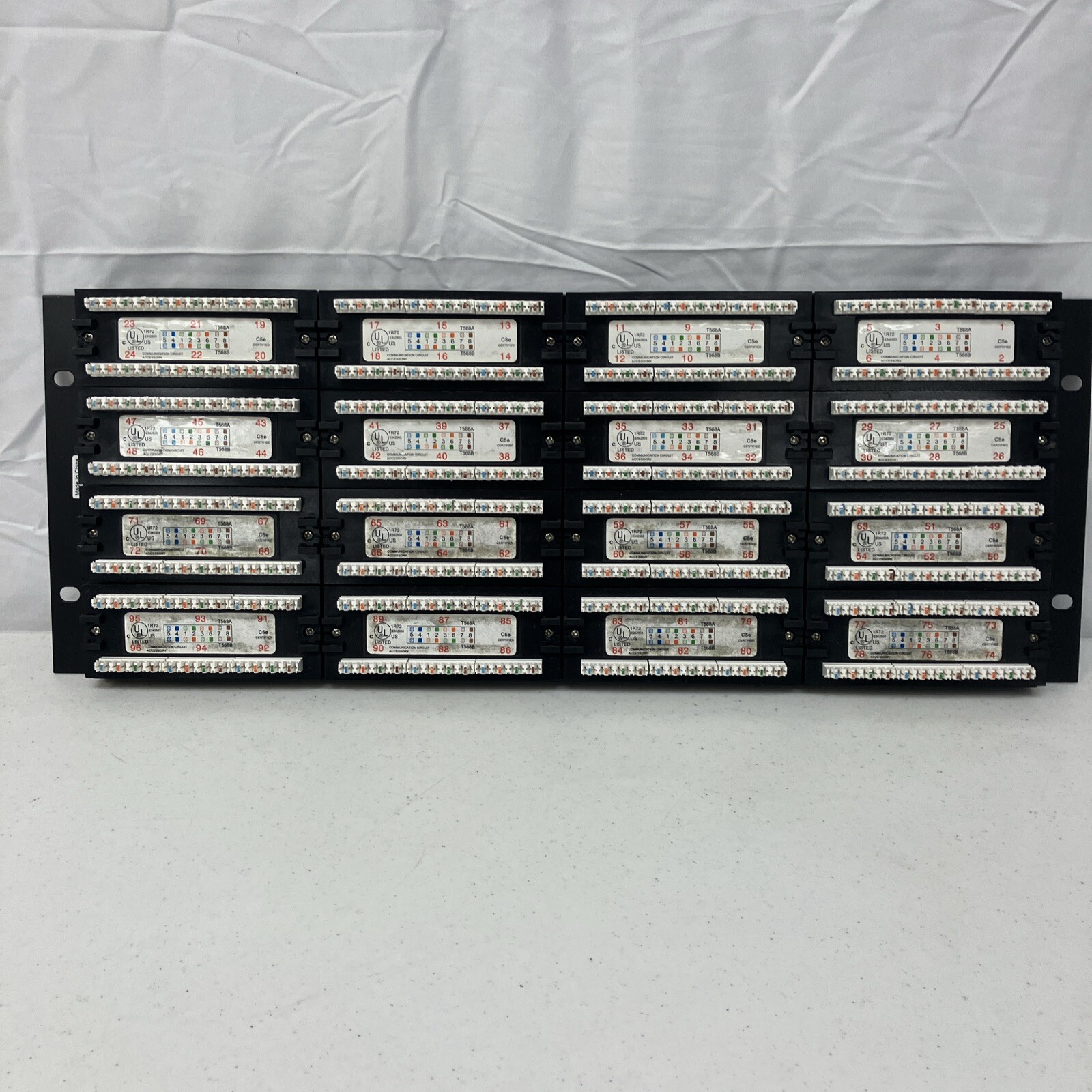 Monoprice 107253 110 Type 96-Port Cat6 Patch Panel Used With Old Labels