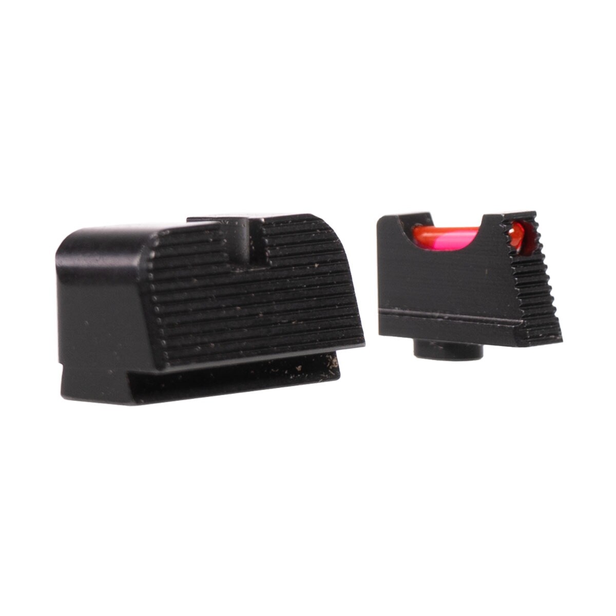 Tall Profile Fiber Optic Sight - Glock MOS Small Frame, Red Rods Installed -