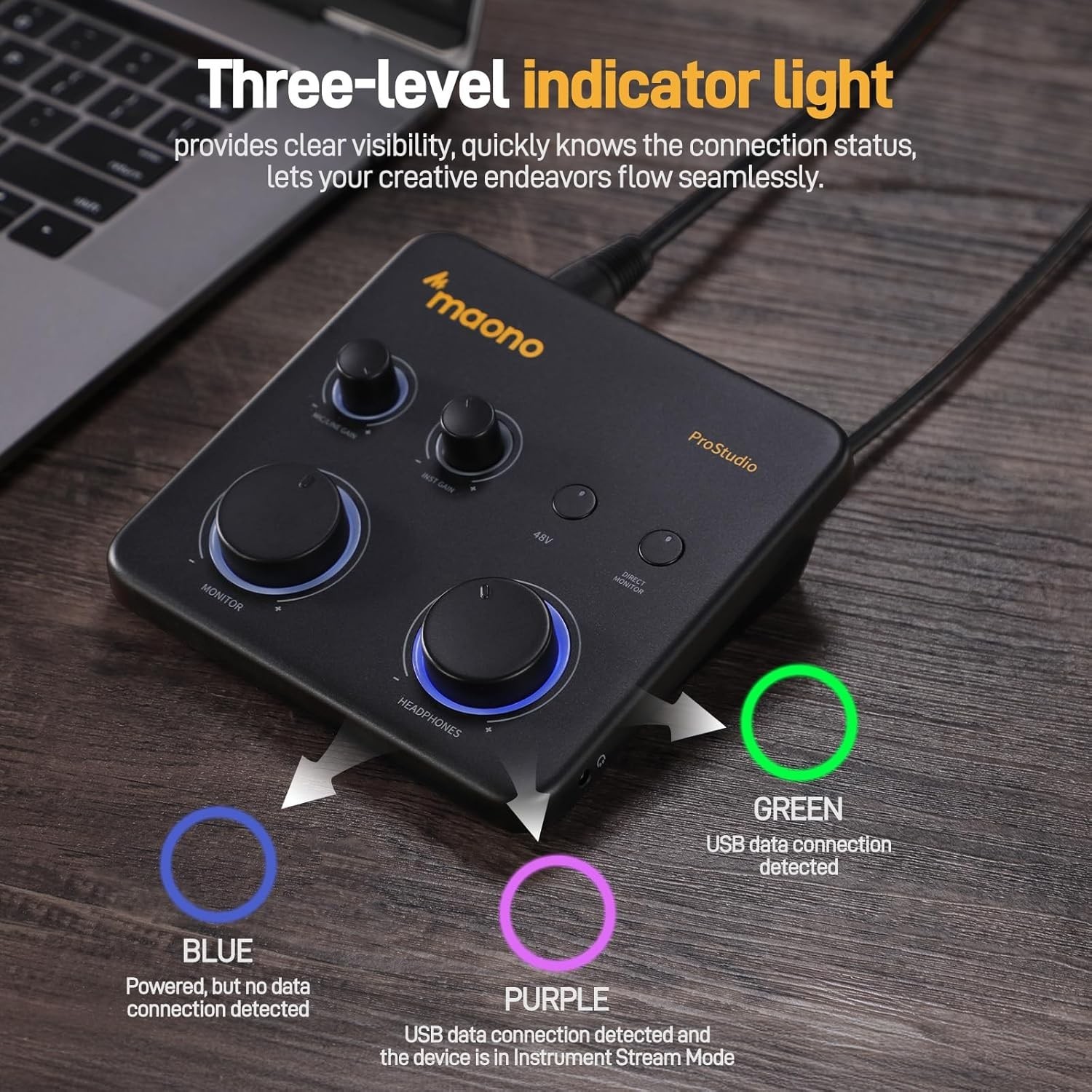 Compact USB Audio Interface with XLR Input: Perfect for Home Studios & Creators
