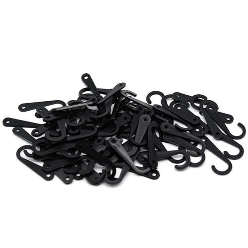 500pcs Sock Display Hooks 1-3/4 Inch Plastic J-Hooks for Sock Hat Black
