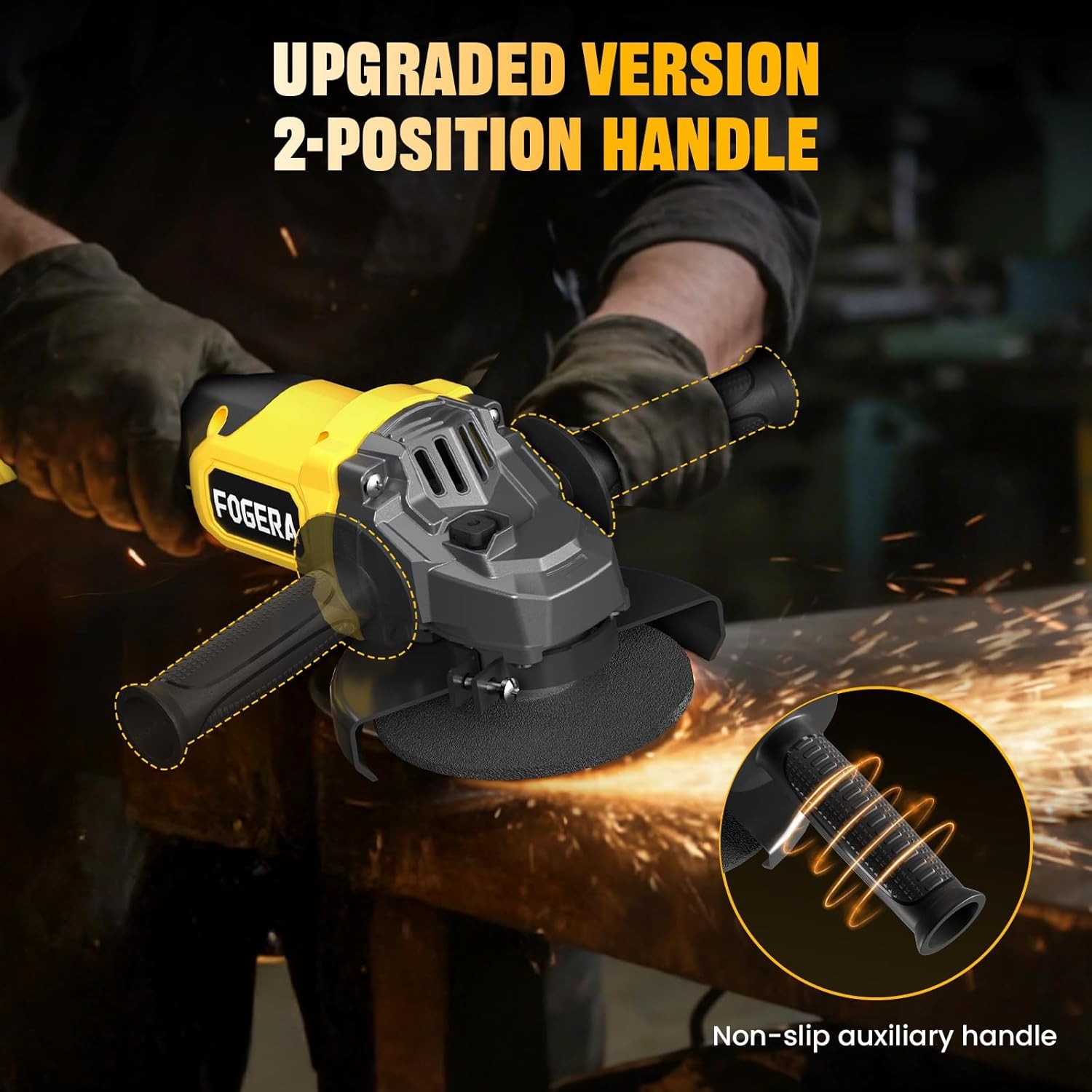 Cordless Angle Grinder 4-1/2 Inch Power Grinder Tool Compatible with Dewalt 20V