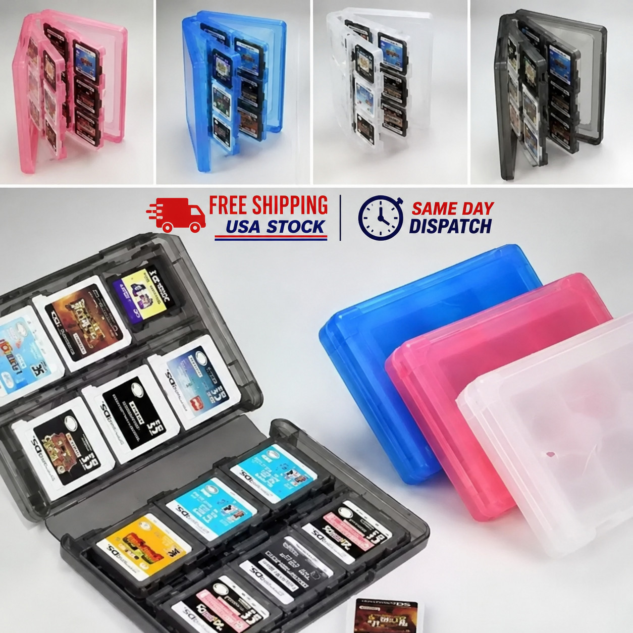 28 in 1 Game Card Case Holder Cartridge Box For Nintendo DS 3DS XL LL DSi MT