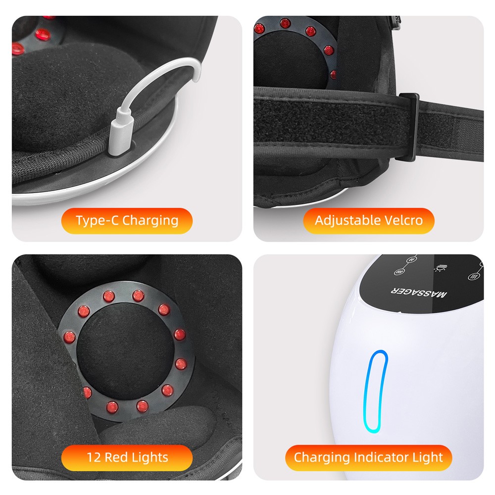 Wireless Knee Wrap Massager Red Light Therapy Multiple Mode for Stiffness Relief