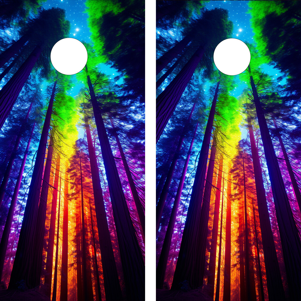 FADEPROOF Cornhole Board Wraps Laminated   /  Colored Forest