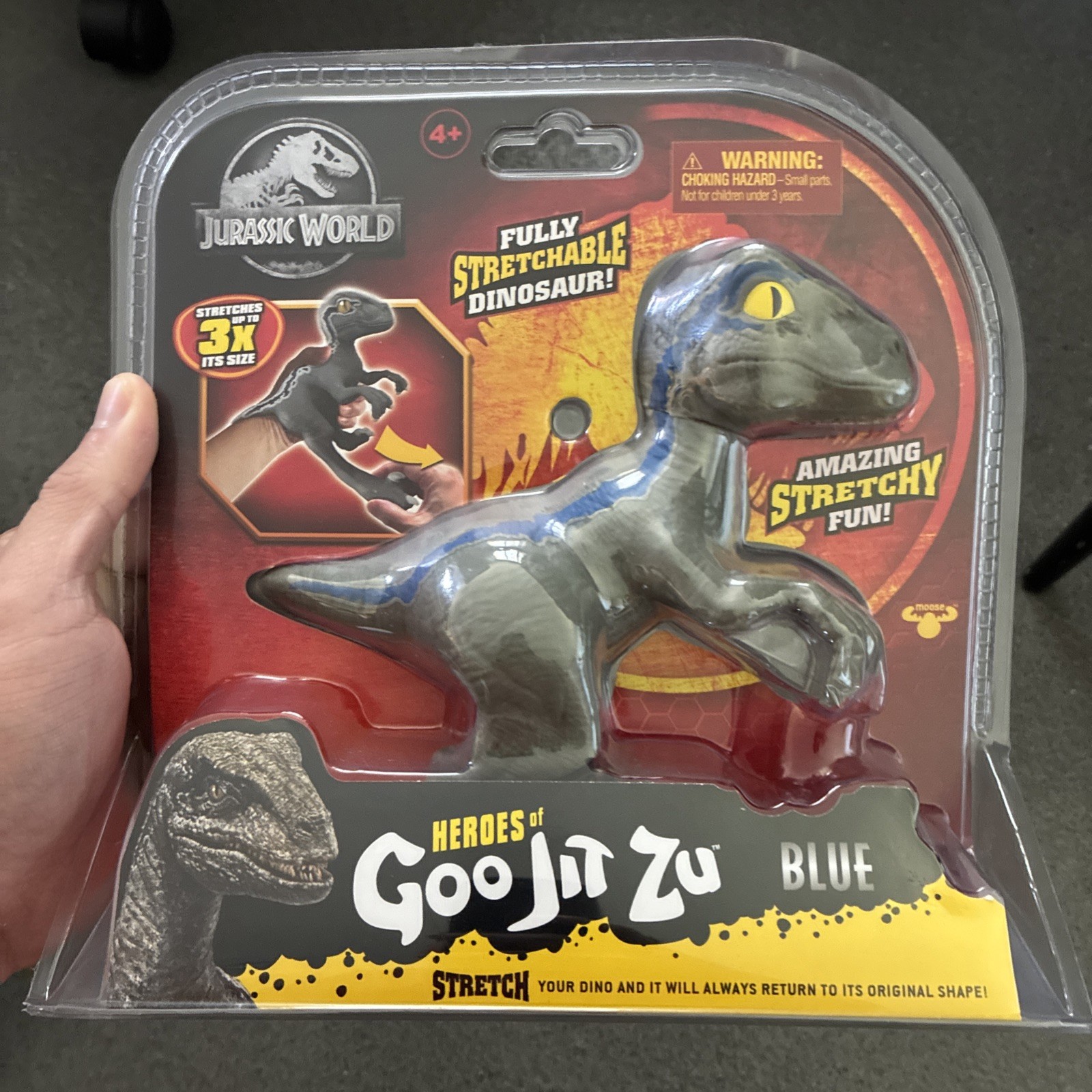 Heroes of Goo Jit Zu Jurassic World Blue Stretch Dinosaur Figure NEW