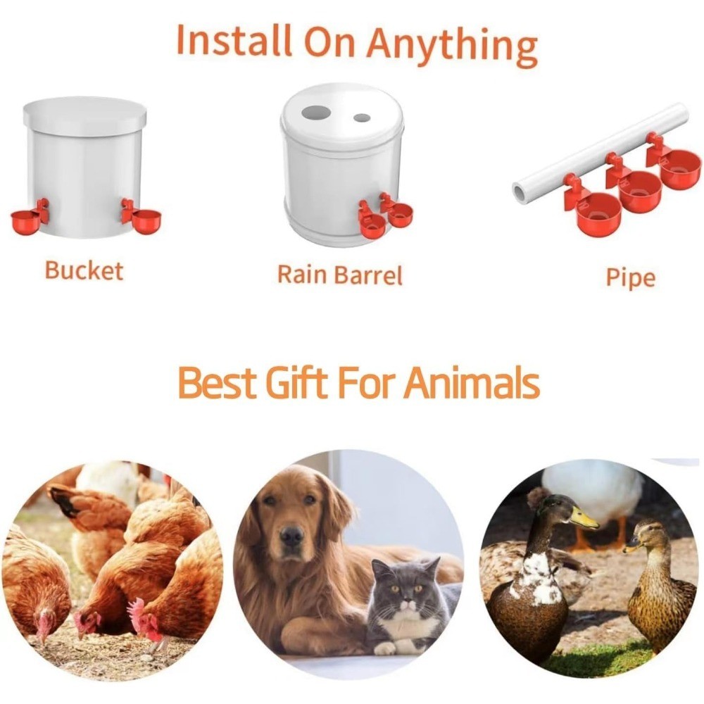 Professional Chicken Waterer Cups, 8pcs Large Chicken Water Feeder, Automatic