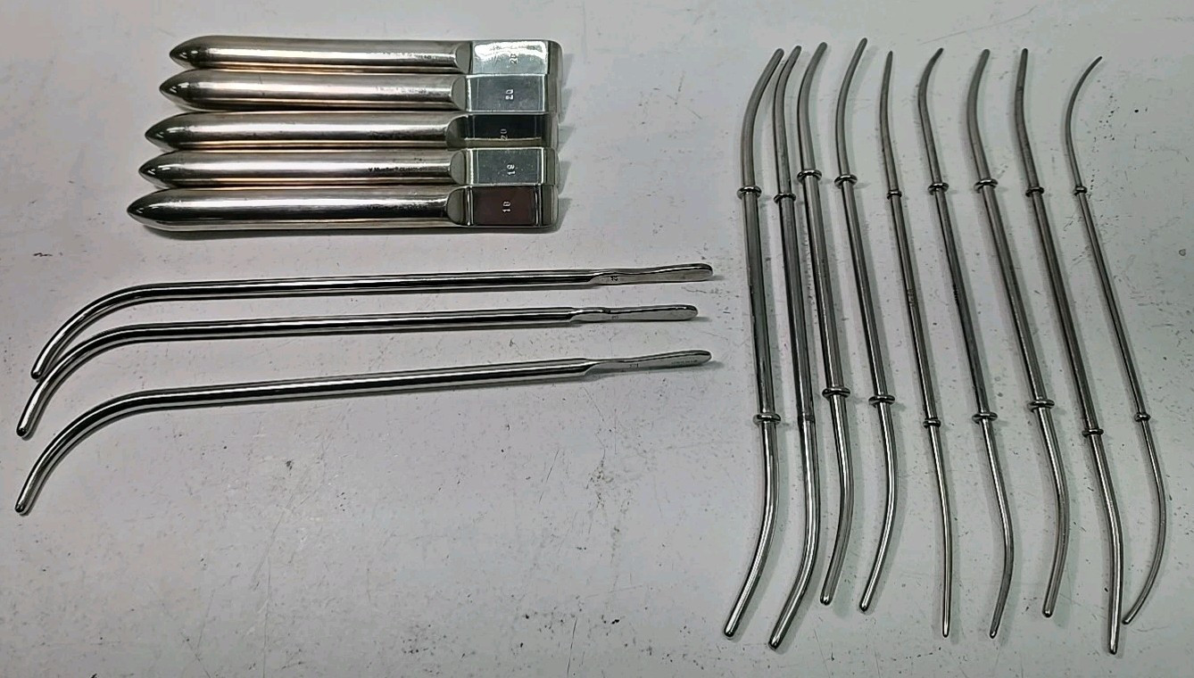 Lot of 17 - Mixed Hegar Uterine Dilators, Mueller, Pilling, Herwig
