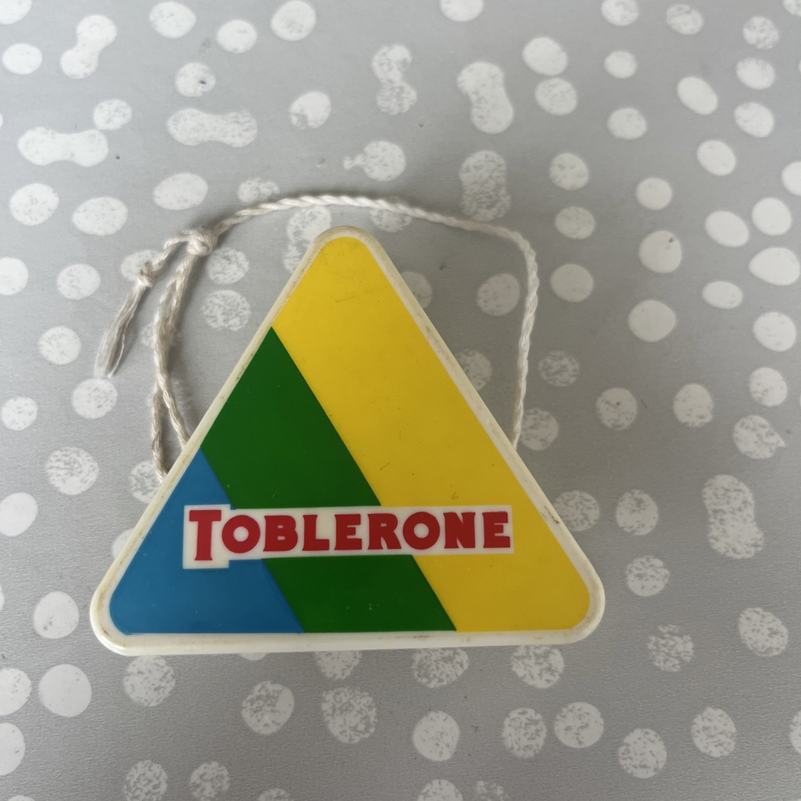 Toblerone Yo Yo with string used condition triangular approx 6.5cm by across