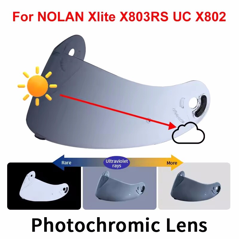 Photochromic Visor Fits For Nolan X-lite X-803 X-802R X-702 X-702GT X-603 X-661