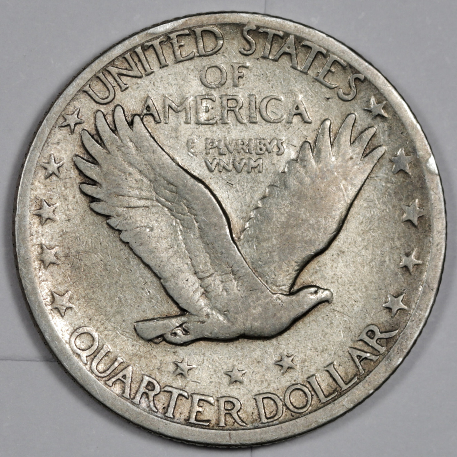 1918-s Standing Liberty Quarter. Error. Clashed "E". Obv. Fine. 203052