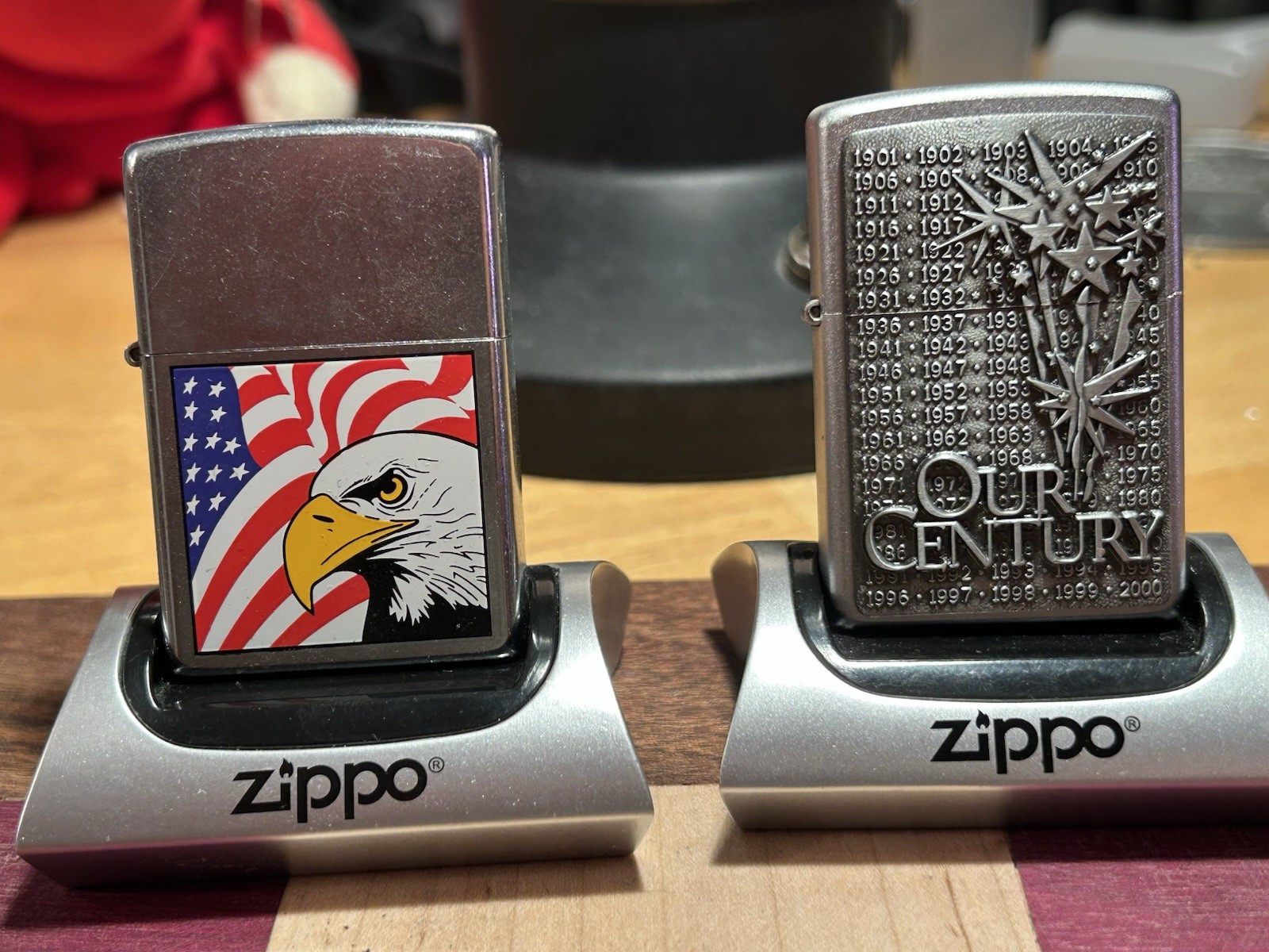 2004 Bald eagle And 1999 Collectible Of The Year Zippos